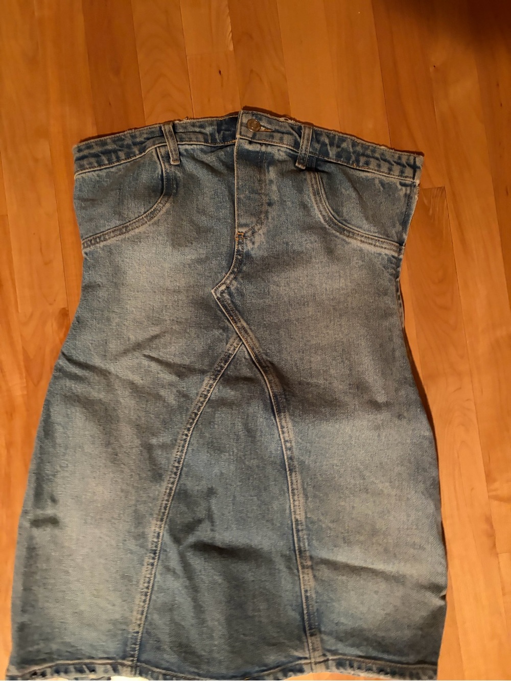 Zara Light Blue Denim Mini Dress